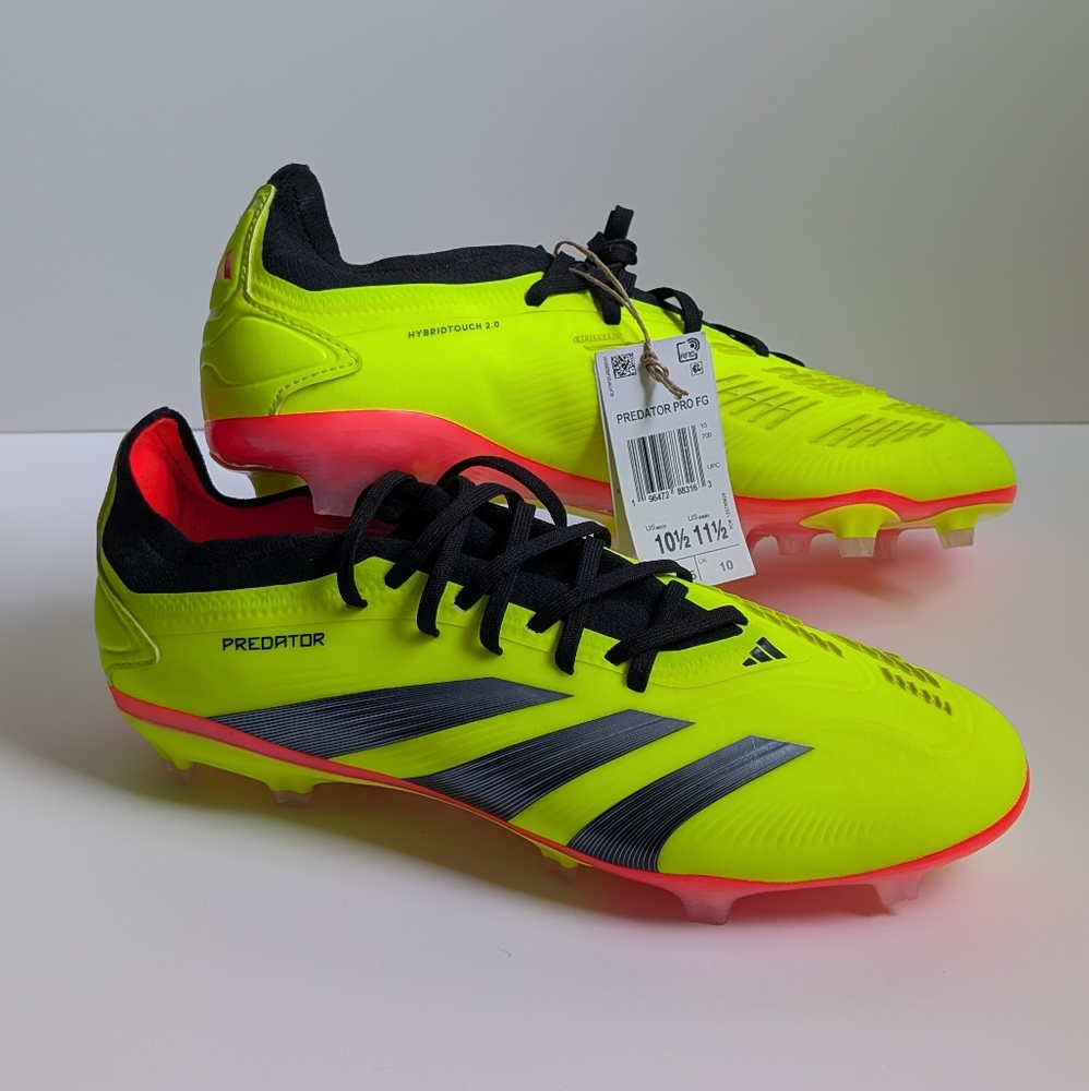 adidas Predator 24 Pro Firm Ground Soccer Cleats - Neon Yellow and Black